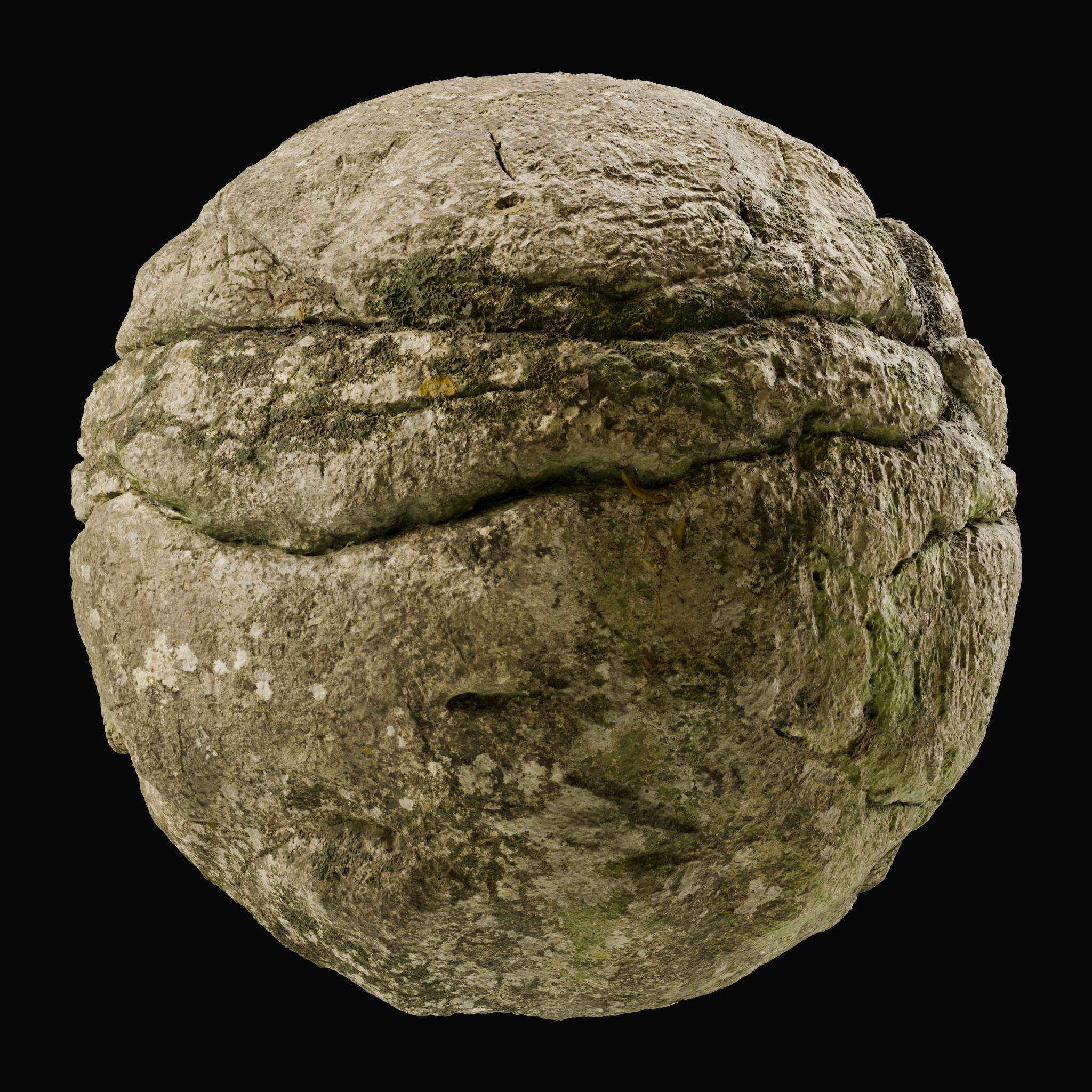 Mossy Wrinkled Limestone Rock on Substance 3D Assets