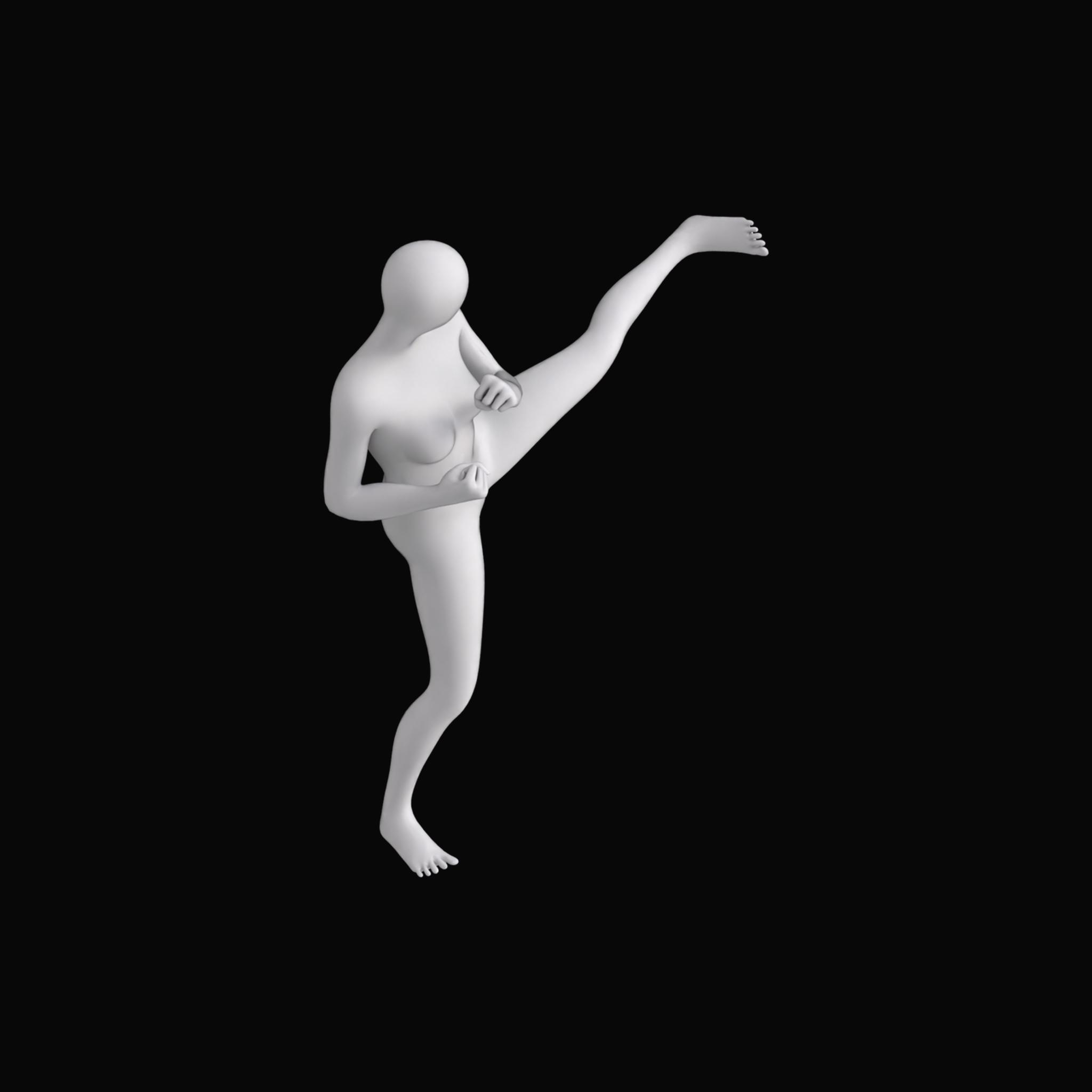 Base Model Human Fighting Female 02 on Substance 3D Assets