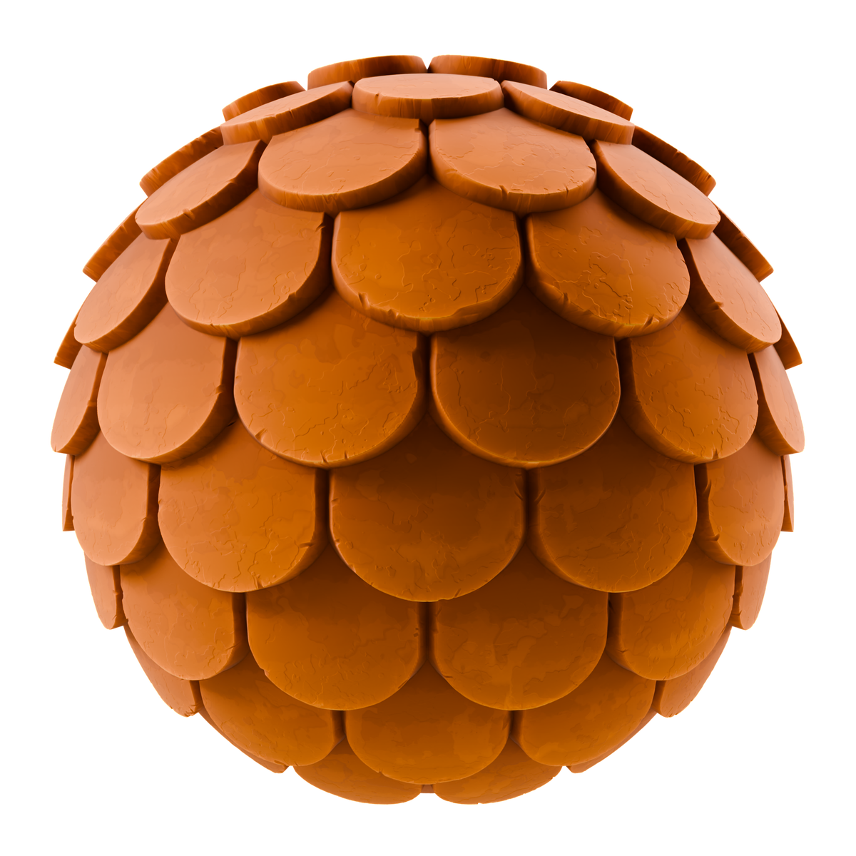 Stylized Fish Scale Terracotta Roof Tiles on Substance 3D Assets