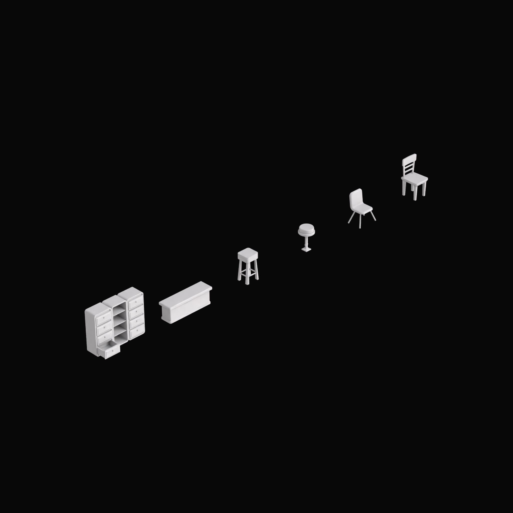 Interior Furniture Icons Set 01 on Substance 3D Assets