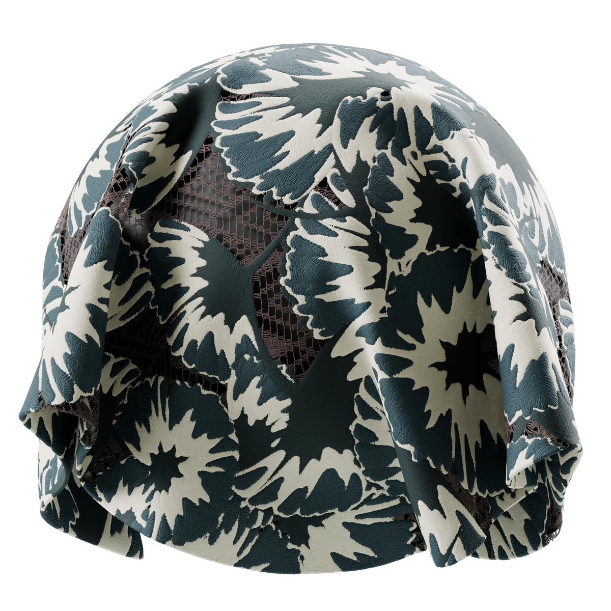 Embroidery Triangle Pattern Mesh Ginkgo Leaf Fabric on Substance 3D Assets