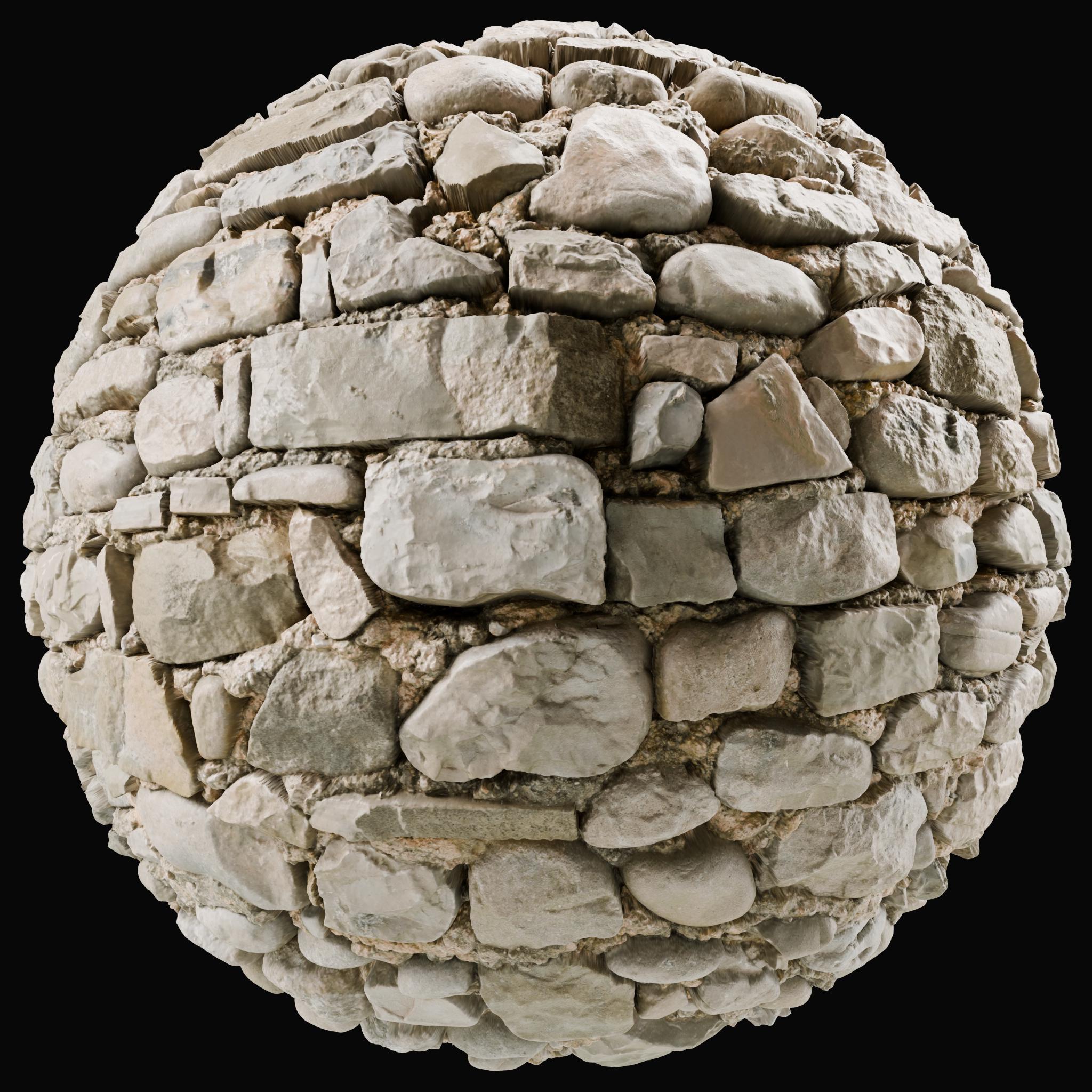River Stone Random Rubble Masonry Wall 02 on Substance 3D Assets