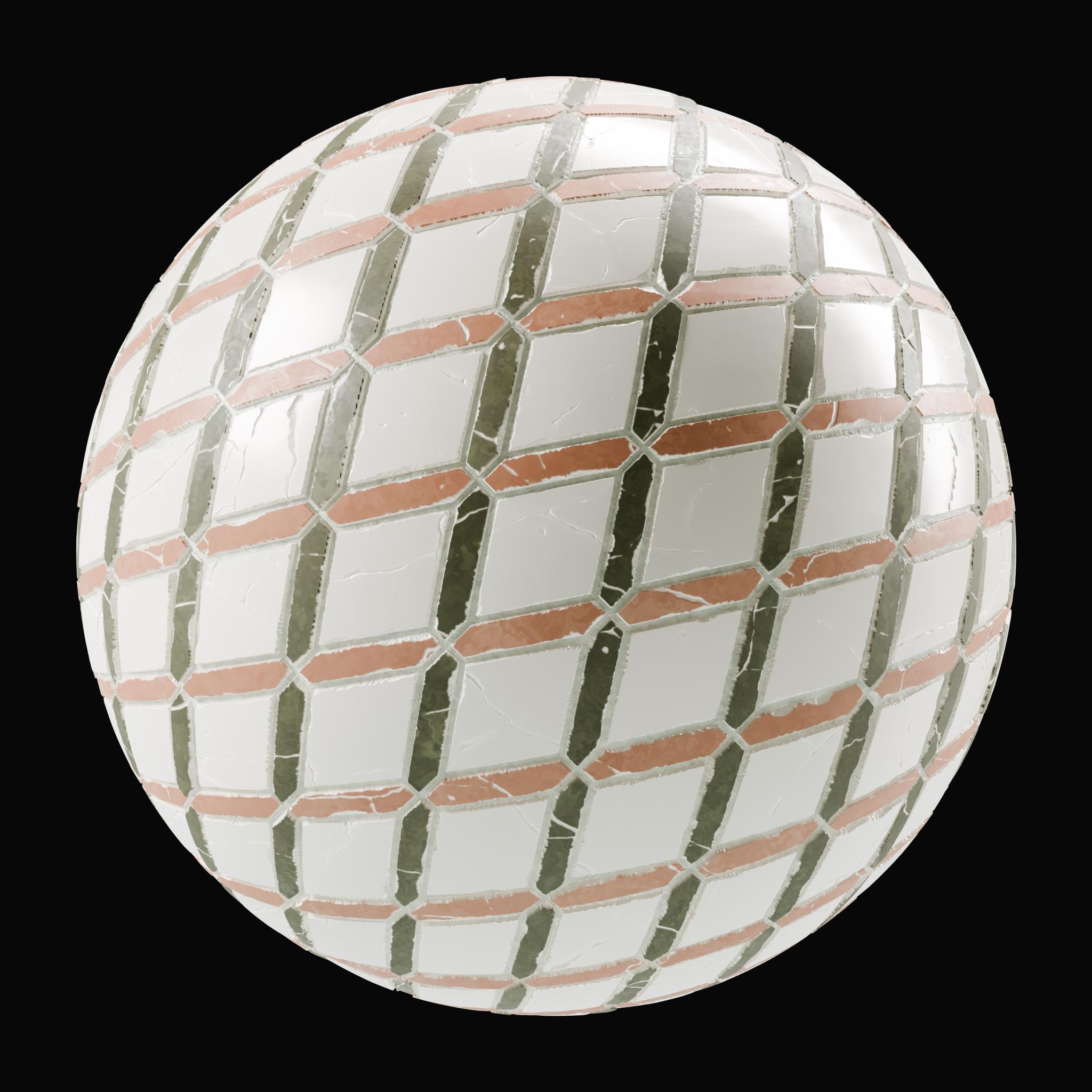 Ceramic Porcelain Oriental Square Tiles on Substance 3D Assets