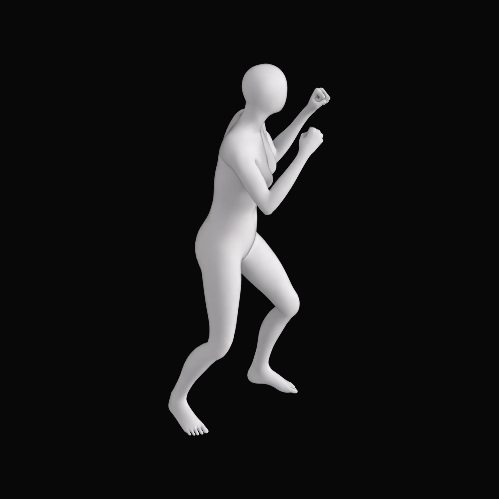 Base Model Human Fighting Female 01 on Substance 3D Assets